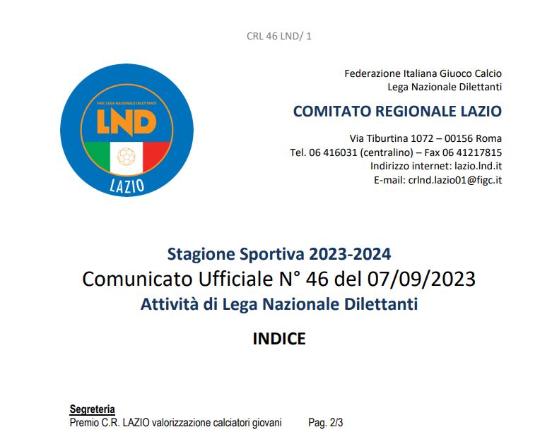 Premio valorizzazione giovani calciatori
