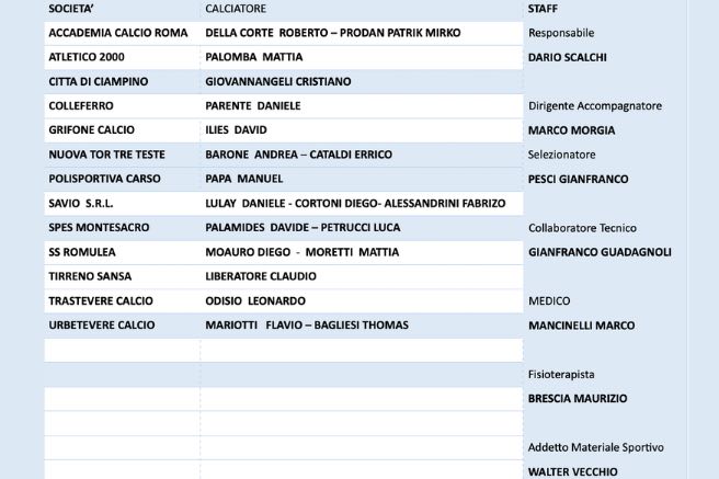 Rappresentativa Under 15 LND Lazio