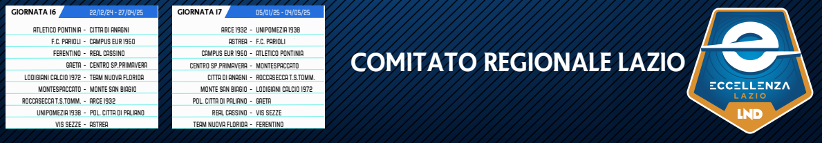 Eccellenza Lazio Girone B ultime due giornate