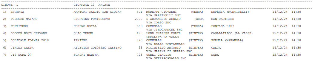 Campionato Seconda Categoria 3