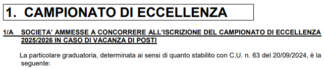 Graduatorie Eccellenza